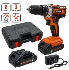 Max Extra MX1815 Şarjlı Matkap Vidalama Çift Akülü 18 Volt 1,5 Amper