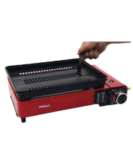 NURGAZ NG 500 Portatif Gazlı Barbekü Ve Pişirme Seti (Kırmızı)