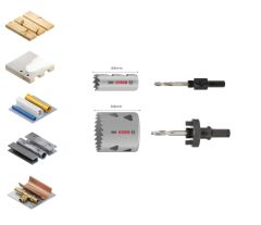BOSCH 9 Parça HSS-Bimetal Panç - Delik Açma Testere Seti Ahşap ve Metal için