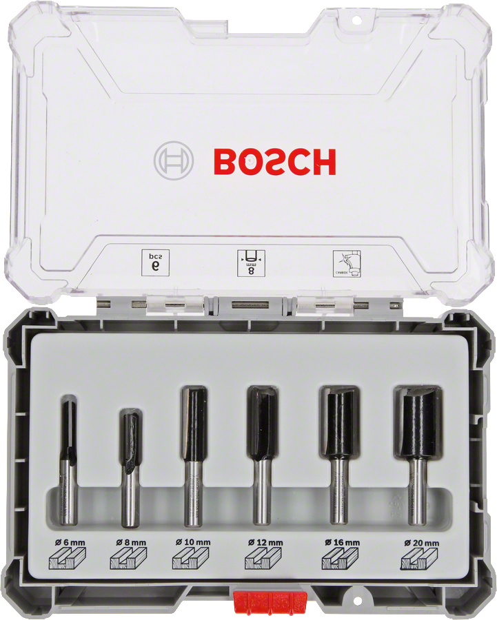 BOSCH 8 mm Saplı Profesyonel Ahşap Freze Bıçak Seti 6 Parça (2607017466)