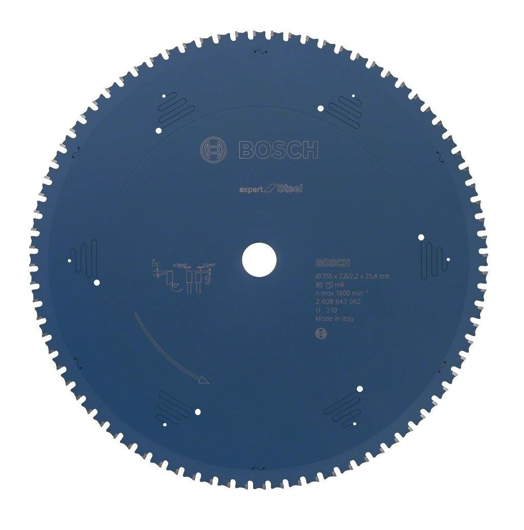BOSCH Expert Metal 355x2.6x25.4 mm 80 Diş Elmas Uçlu Metal Kesme Daire Testeresi (2608643062)