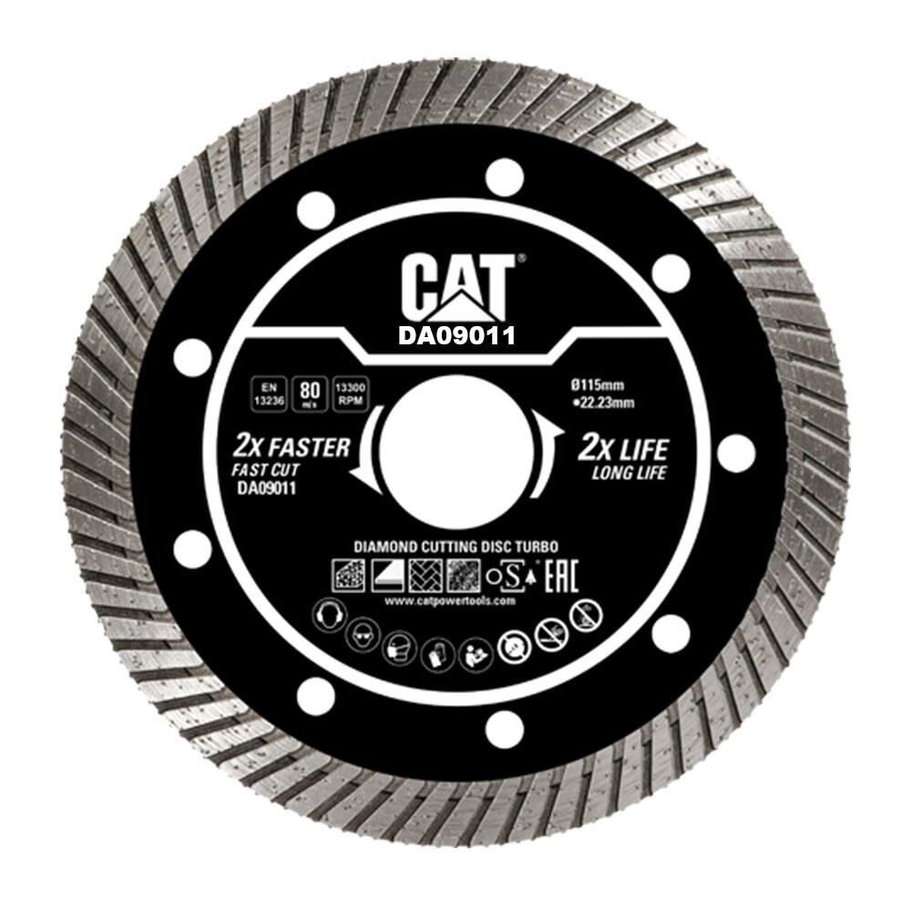 CAT DA09011 115mm Profesyonel Beton, Tuğla, Parke Taşı Elmas Kesme Diski (Turbo Kanallı Kenar)