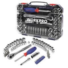WORKPRO WP202566 1/4'’ 3/8’’ Metrik/İnç 63 Parça Cr-V Profesyonel Lokma Takımı