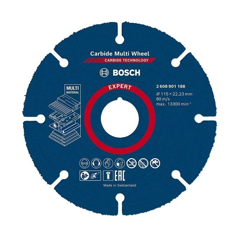 BOSCH Carpide Multi Whell Taşlama İçin Ahşap Kesme Diski 115 mm (Elmas uçlu)