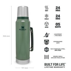 STANLEY Classic Vacuum Bottle Yeşil Termos 1 LT