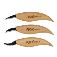 Rox Wood 0376 Ahşap Yontma ve Oyma Bıçağı 3'lü Set