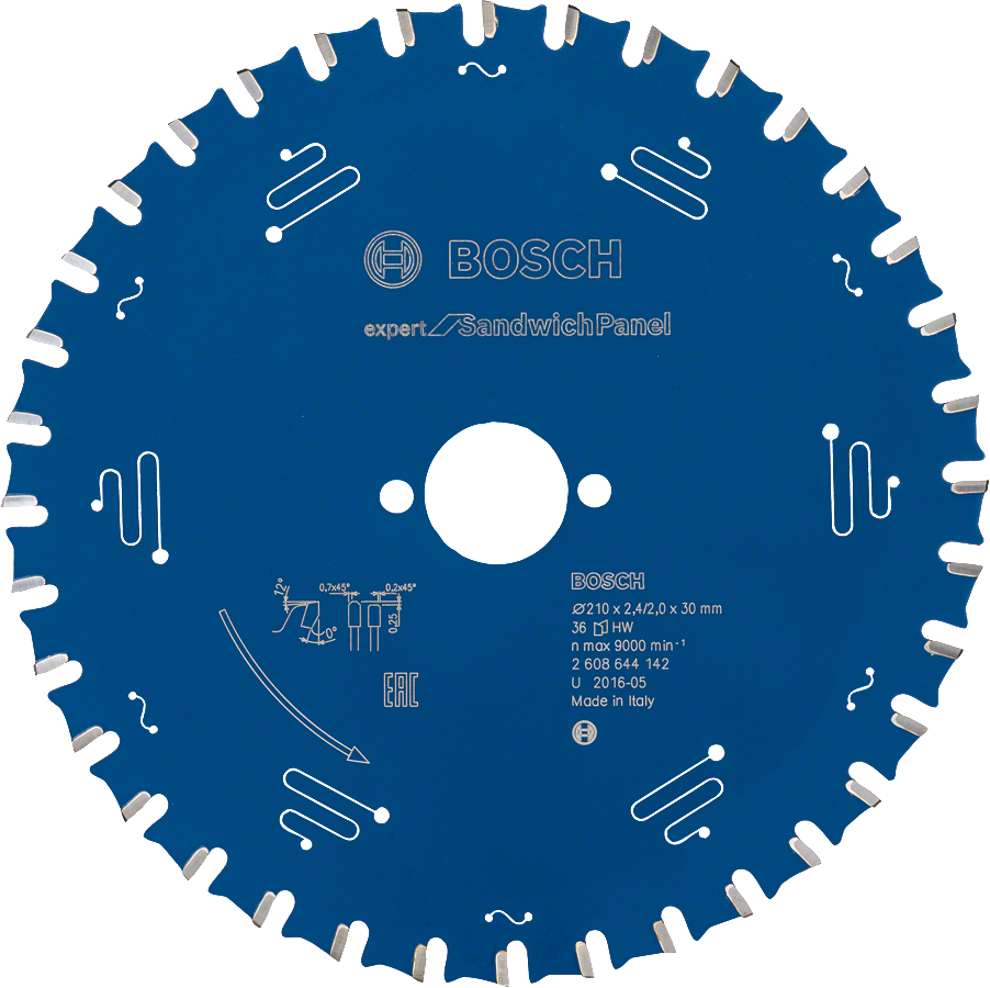 BOSCH 210 mm 36 Diş Daire Testere Bıçağı (Sandviç Paneller İçin)