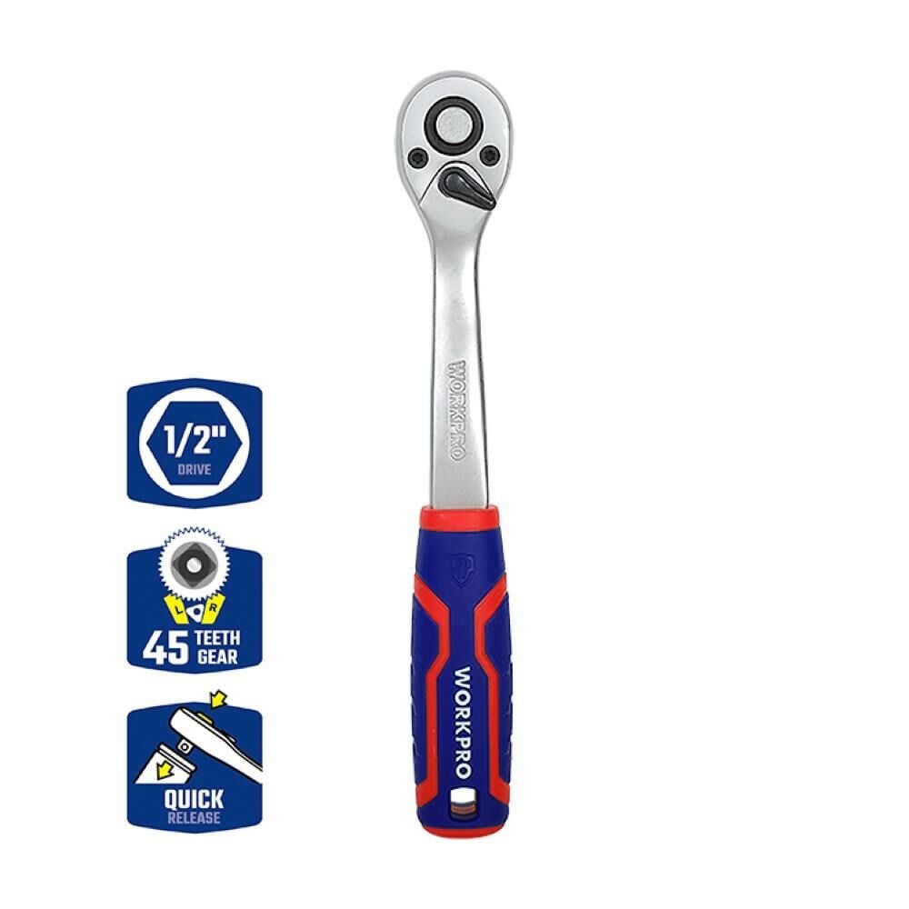 WORKPRO WP271009 1/2'’ Cr-V Profesyonel Cırcır Lokma Kolu