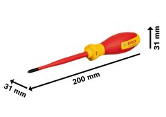 BOSCH Profesyonel İzoleli 1000 Volt PH1 x 100 mm Yıldız Tornavida (1600A02NB8)