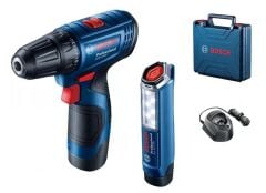 BOSCH GSR 120 Şarjlı Matkap + GLI 120 Fener Hediyeli 12 Volt Çift Akü