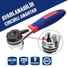 WORKPRO WP272063 7-22mm CR-V Profesyonel Ayarlanabilir 200mm Cırcır Anahtar