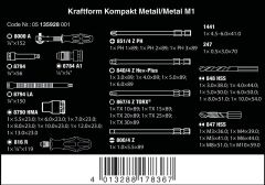 WERA Kraftform Kompakt M1 Metal İşleri İçin Bits Uç Seti (05135928001)