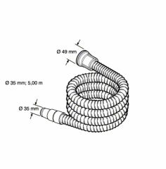 BOSCH Yedek Süpürge Hortumu 5 mt GAS 25/50/50M için (2609390393)