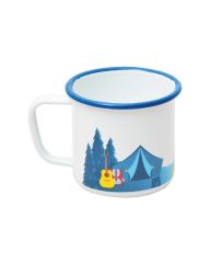 NURGAZ Campout Emaye Kupa Bardak (Beyaz-Kamp)