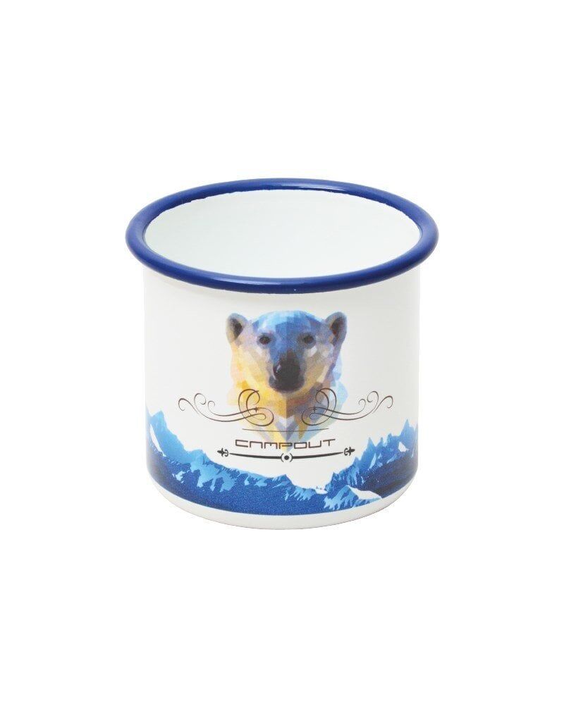 NURGAZ Campout Emaye Kupa Bardak (Beyaz-Bear)