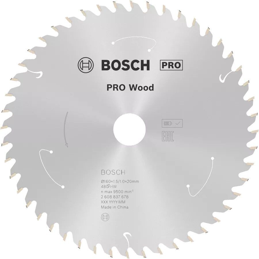 BOSCH 160x20x1,5 mm 48 Diş PRO Wood Ahşap Elmas Daire Testere Bıçağı
