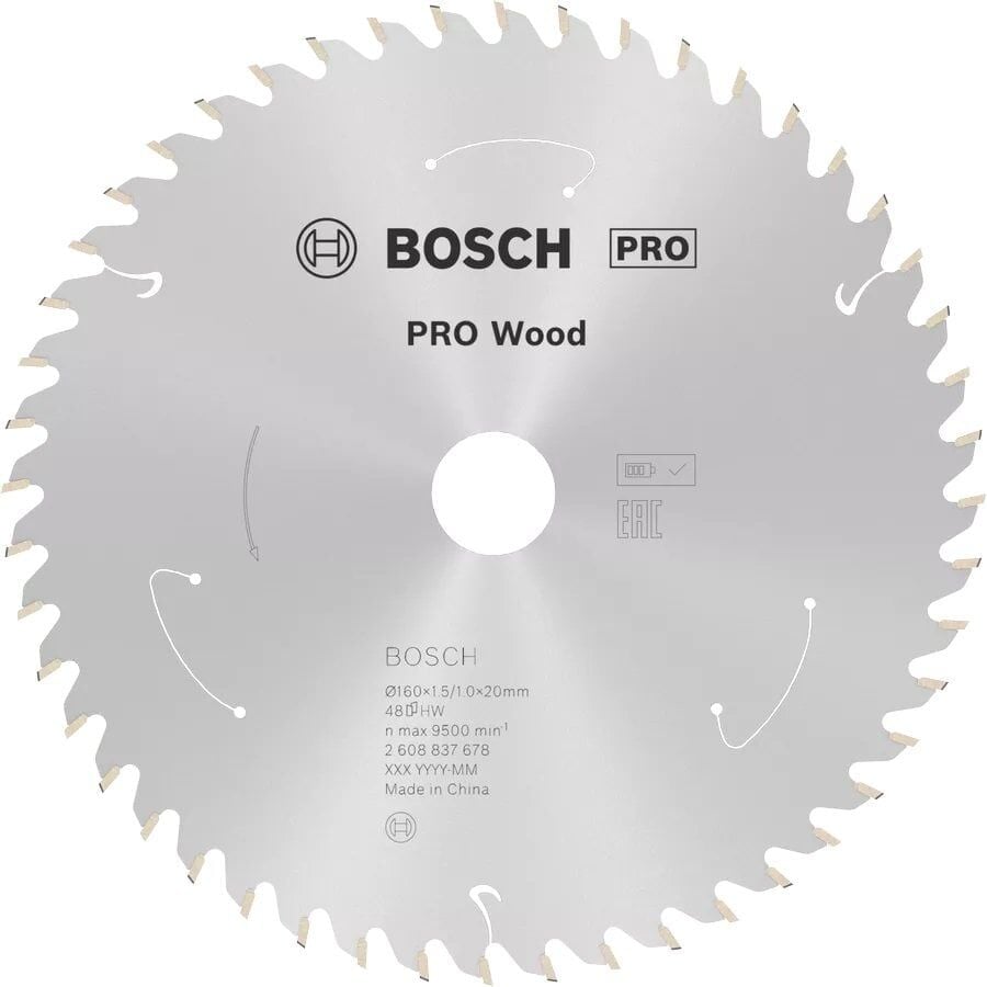 BOSCH PRO Wood  160x20x1,5 mm 48 Diş Ahşap Elmas Daire Testere Bıçağı