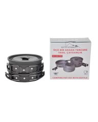 NURGAZ NG 200-TTC Kamp İçin Tencere ve Çaydanlık Seti