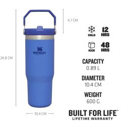 STANLEY The IceFlow Flip Straw Pipetli Termos Bardak 0.89 Lt - Mavi