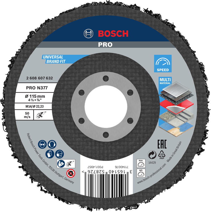 BOSCH PRO N377 Boya Sökücü - Pas Sökücü Disk 115 mm
