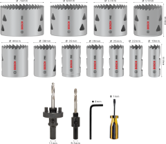 BOSCH PRO 17 Parça HSS-Bimetal Panç - Delik Açma Seti Ahşap ve Metal için