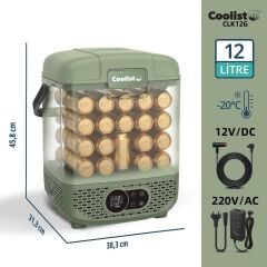 Coolist CLK12G 12/24Volt/ 220Volt 12 Litre Taşınabilir Kompresörlü Oto Buzdolabı