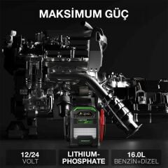 Lokithor J10000HD 12V/24V 10.000Amp LiFePO4 Akıllı Akü Takviye + Powerbank + Led Lamba