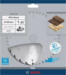 BOSCH PRO Wood 160x20x1,5 mm 24 Diş Ahşap Elmas Daire Testere Bıçağı