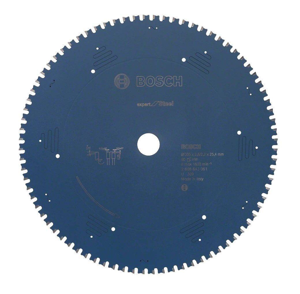 BOSCH Expert Steel 305x2.6x25.4 mm 60 Diş Elmas Uçlu Metal Kesme Daire Testeresi (2608643060)