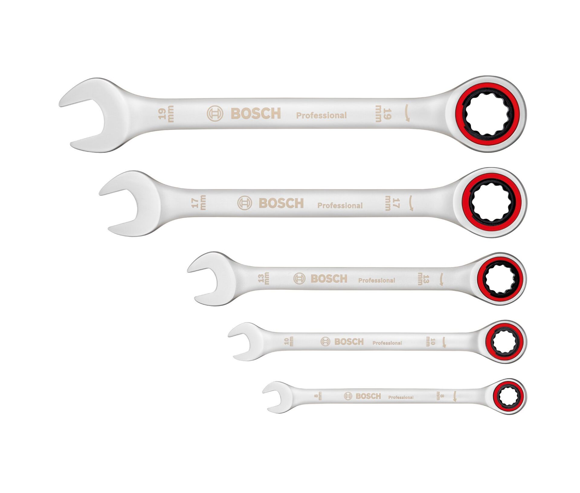 BOSCH Profesyonel 5 Parça Cırcırlı Kombine Anahtar Takımı (1600A02Z3D)