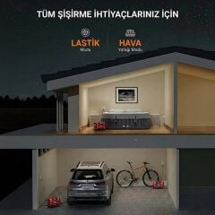 KOBB KB301 12Volt 220Volt 150 PSI Ayarlanabilir Dijital Basınç Göstergeli Lastik ve Yatak Şişirme Pompası