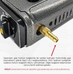 Rox Camping 0103 Tekli Portatif Kamp Ocak, Rüzgarlıa Gaz Girişliklı, Ekstr