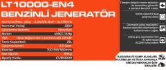 LUTIAN LT10000 EN-4 8.3 Kw Benzinli Marşlı Jeneratör