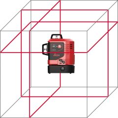 LEICA LINO L6R 3 Eksen 360 Derece Çapraz Çizgili Şarjlı Kırmızı Lazer Terazi